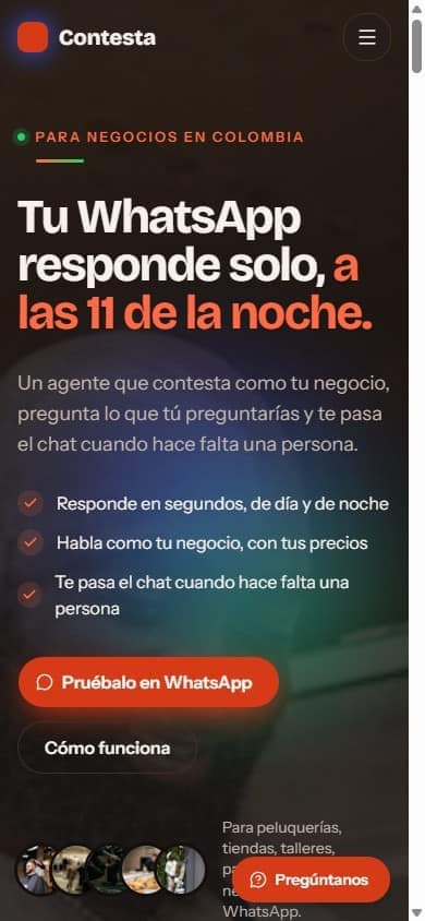 Contesta: En el celular